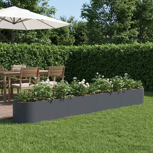 vidaXL Raised Garden Bed Anthracite 380 x 40x 40 cm Steel