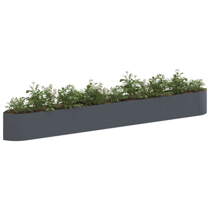 vidaXL Raised Garden Bed Anthracite 380 x 40x 40 cm Steel