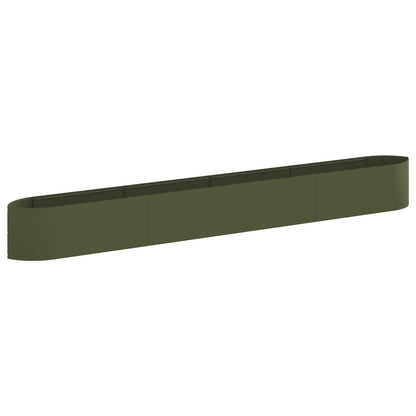 vidaXL Raised Garden Bed Olive Green 380 x 40x 40 cm Steel