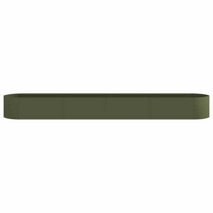 vidaXL Raised Garden Bed Olive Green 380 x 40x 40 cm Steel