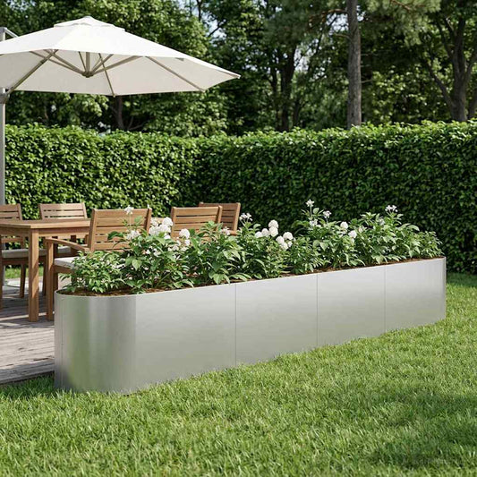 vidaXL Raised Garden Bed Galvanised Steel 380 x 40x 40 cm Steel