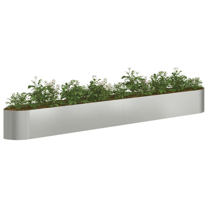 vidaXL Raised Garden Bed Galvanised Steel 380 x 40x 40 cm Steel