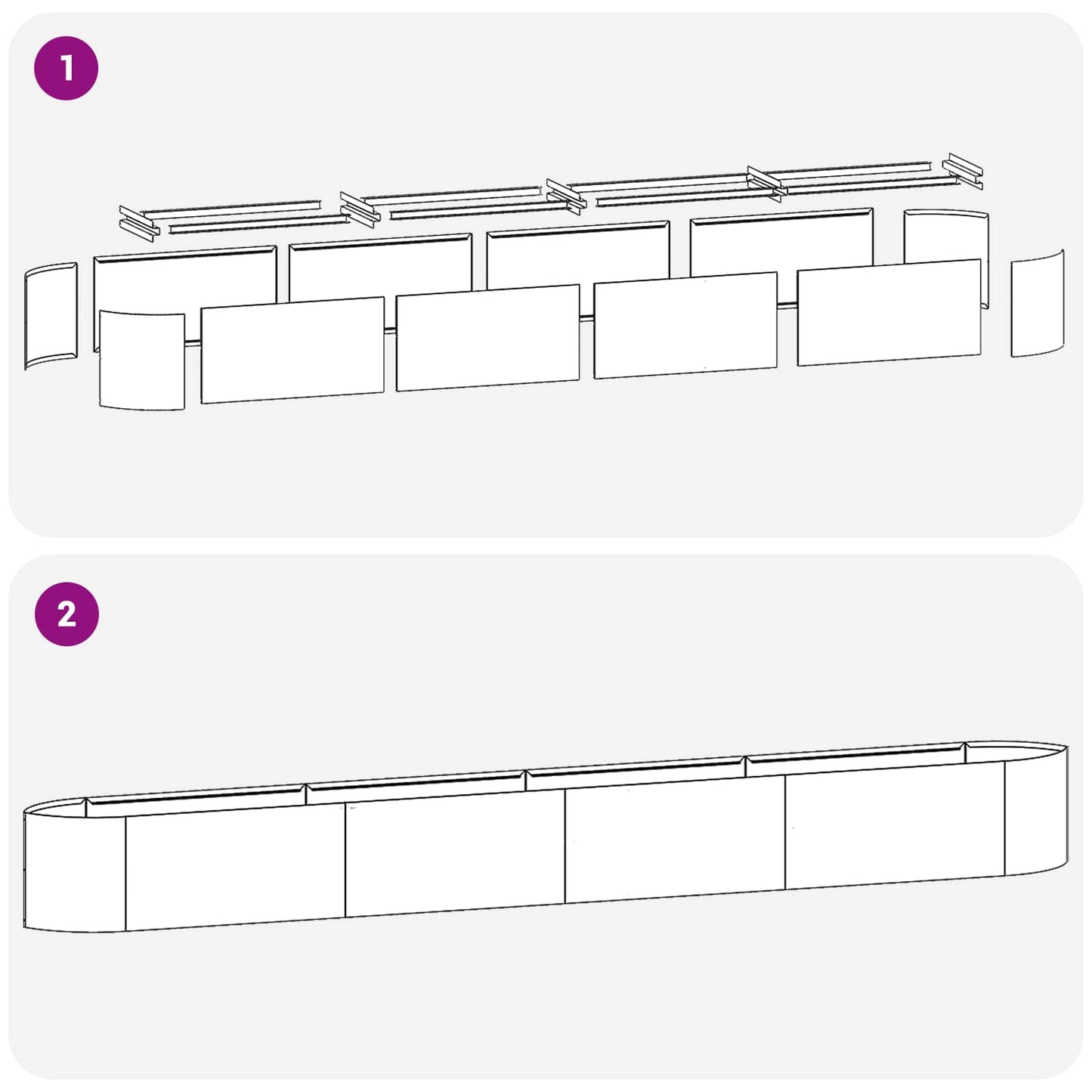 vidaXL Raised Garden Bed Weathering Steel 380 x 40x 40 cm Steel