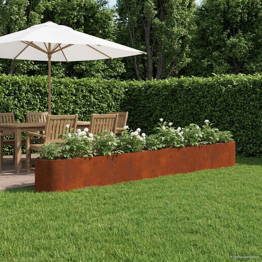 vidaXL Raised Garden Bed Weathering Steel 380 x 40x 40 cm Steel