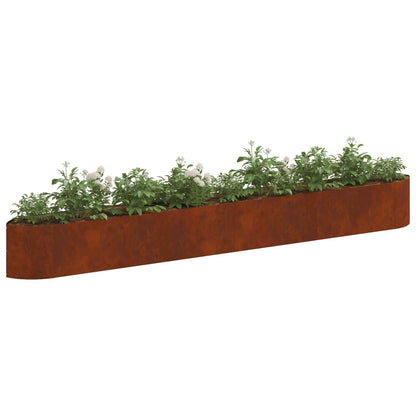 vidaXL Raised Garden Bed Weathering Steel 380 x 40x 40 cm Steel