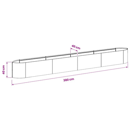 vidaXL Raised Garden Bed Weathering Steel 380 x 40x 40 cm Steel