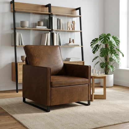 vidaXL Armchair Brown 70 x 81 x 82 cm Faux Suede Fabric