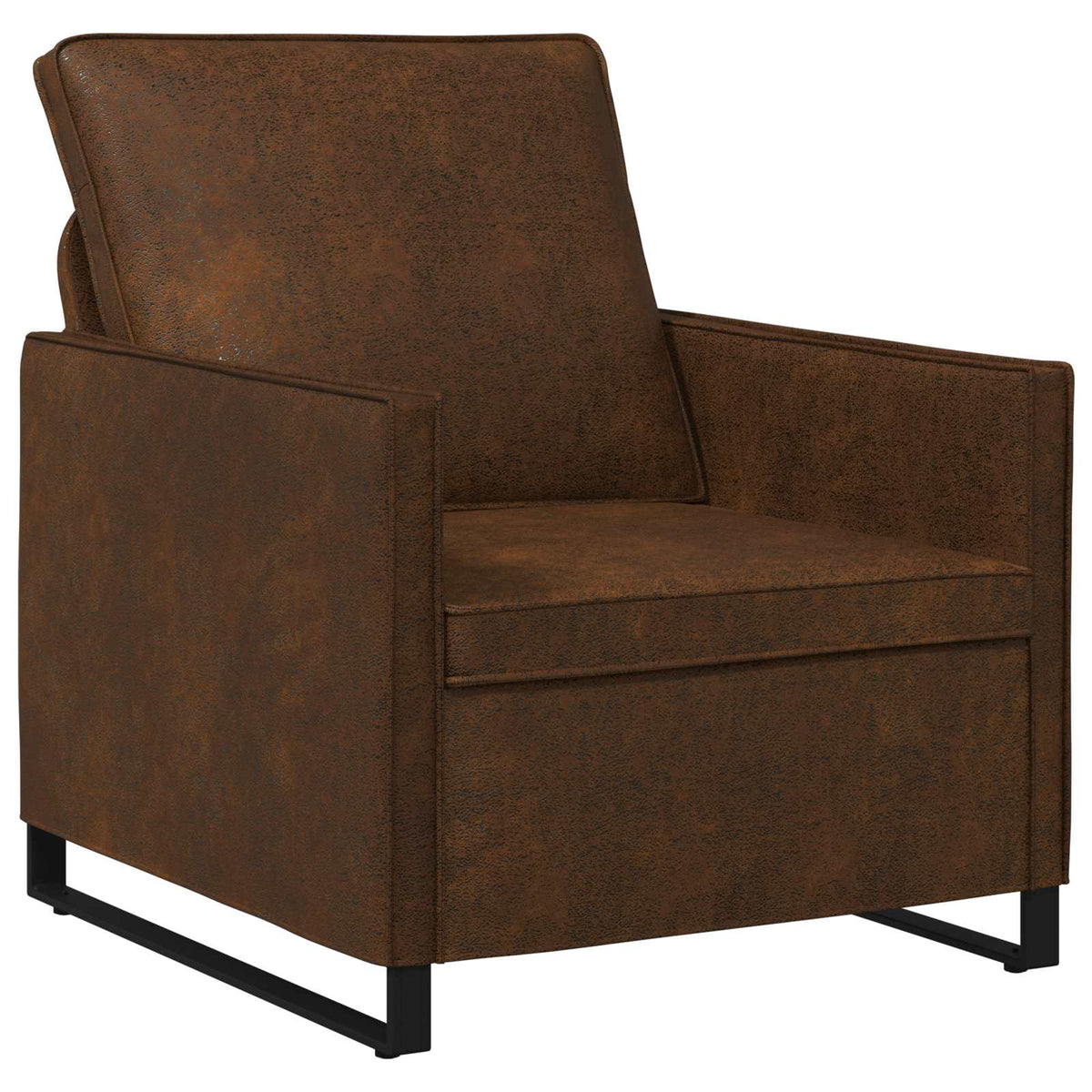 vidaXL Armchair Brown 70 x 81 x 82 cm Faux Suede Fabric