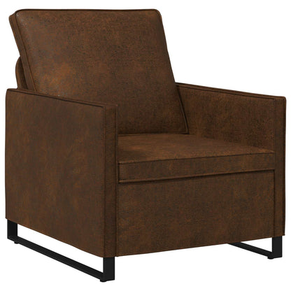 vidaXL Armchair Brown 70 x 81 x 82 cm Faux Suede Fabric