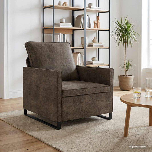 vidaXL Armchair Dark Grey 70 x 81 x 82 cm Faux Suede Fabric