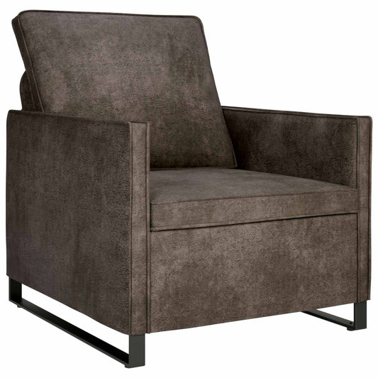vidaXL Armchair Dark Grey 70 x 81 x 82 cm Faux Suede Fabric