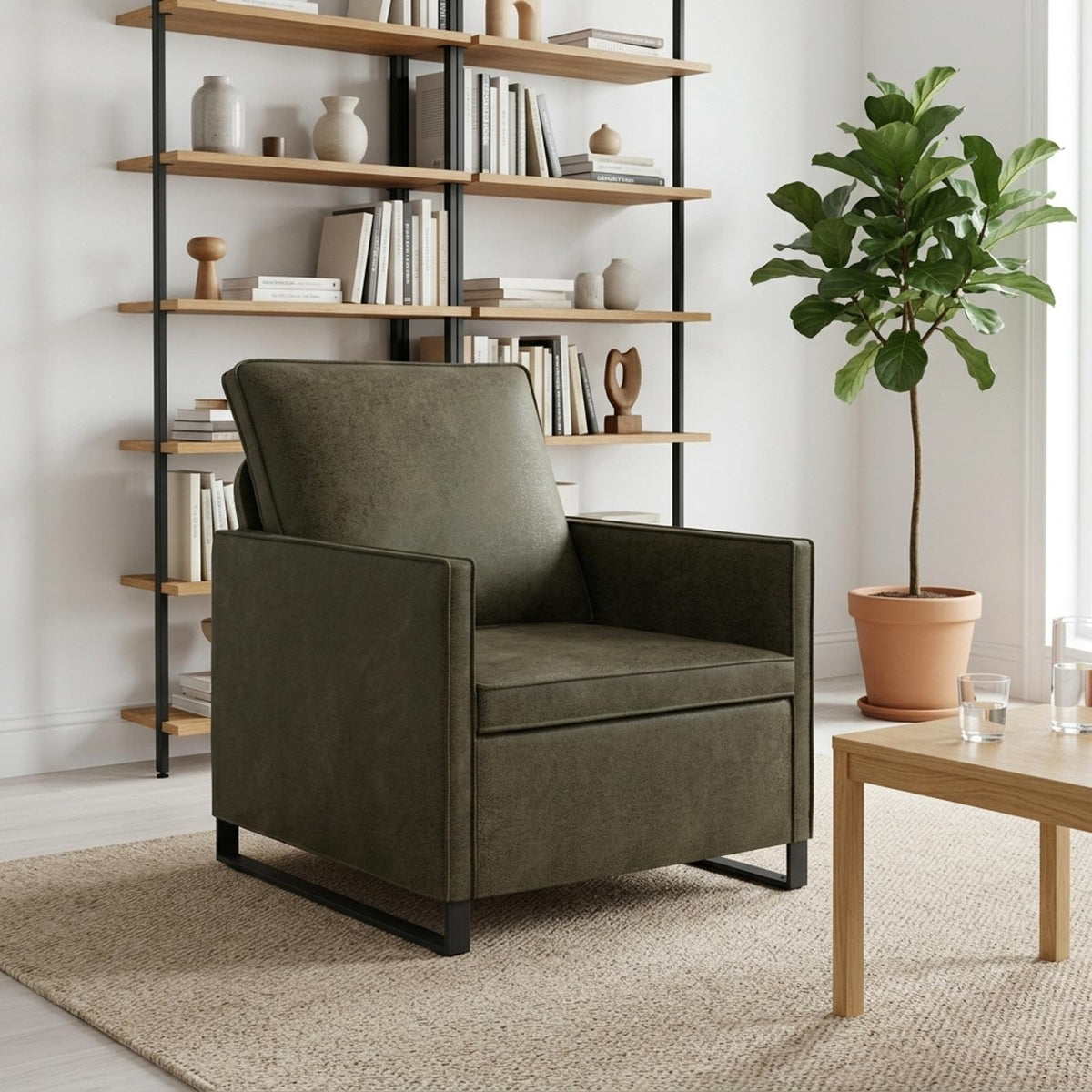 vidaXL Armchair Army Green 70 x 81 x 82 cm Faux Suede Fabric