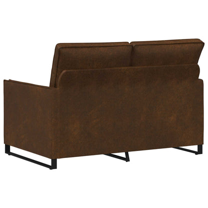 vidaXL 2 Seater Sofa Brown 130 x 81 x 82 cm Faux Suede Fabric