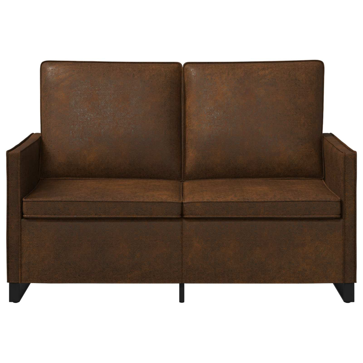 vidaXL 2 Seater Sofa Brown 130 x 81 x 82 cm Faux Suede Fabric