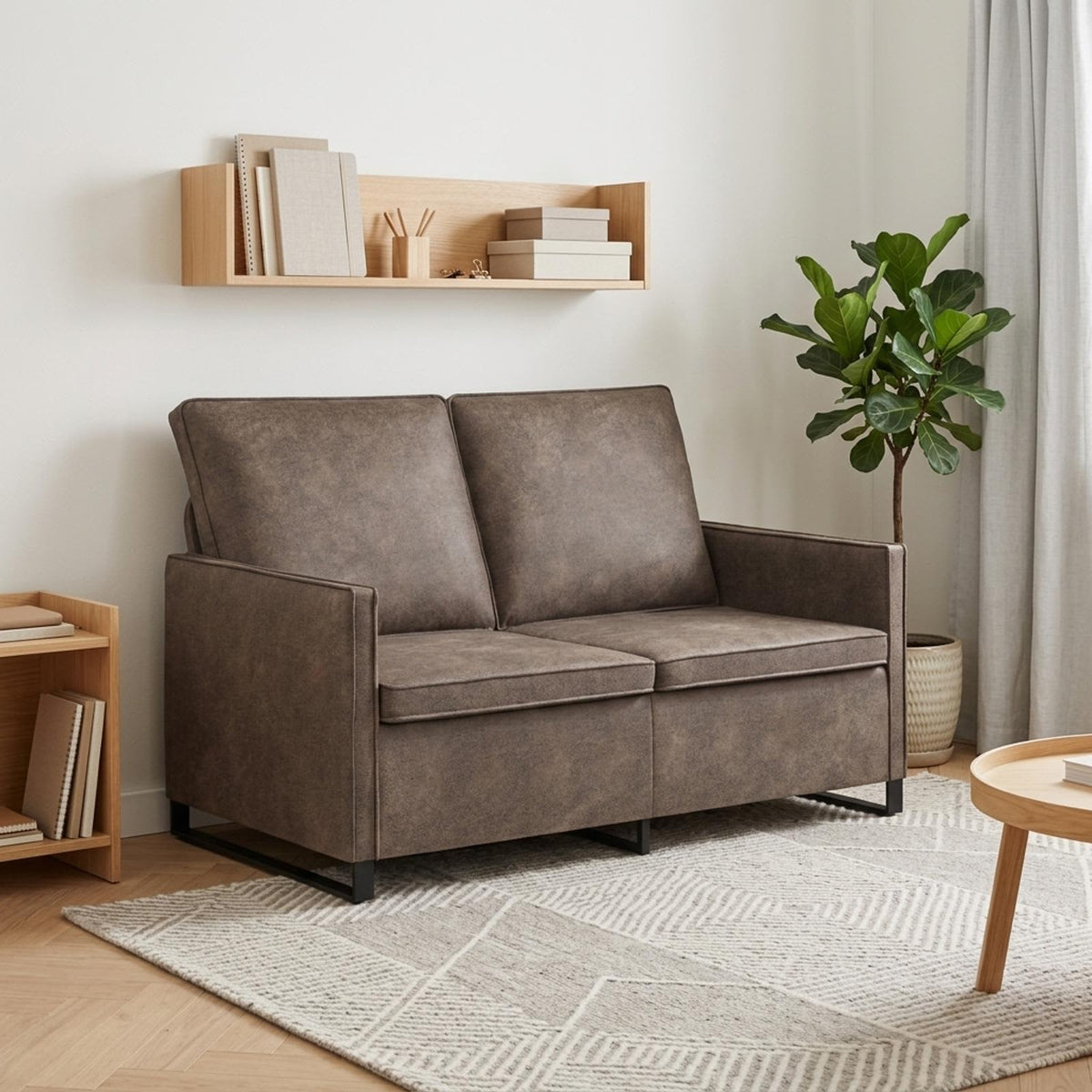 vidaXL 2 Seater Sofa Dark Grey 130 x 81 x 82 cm Faux Suede Fabric