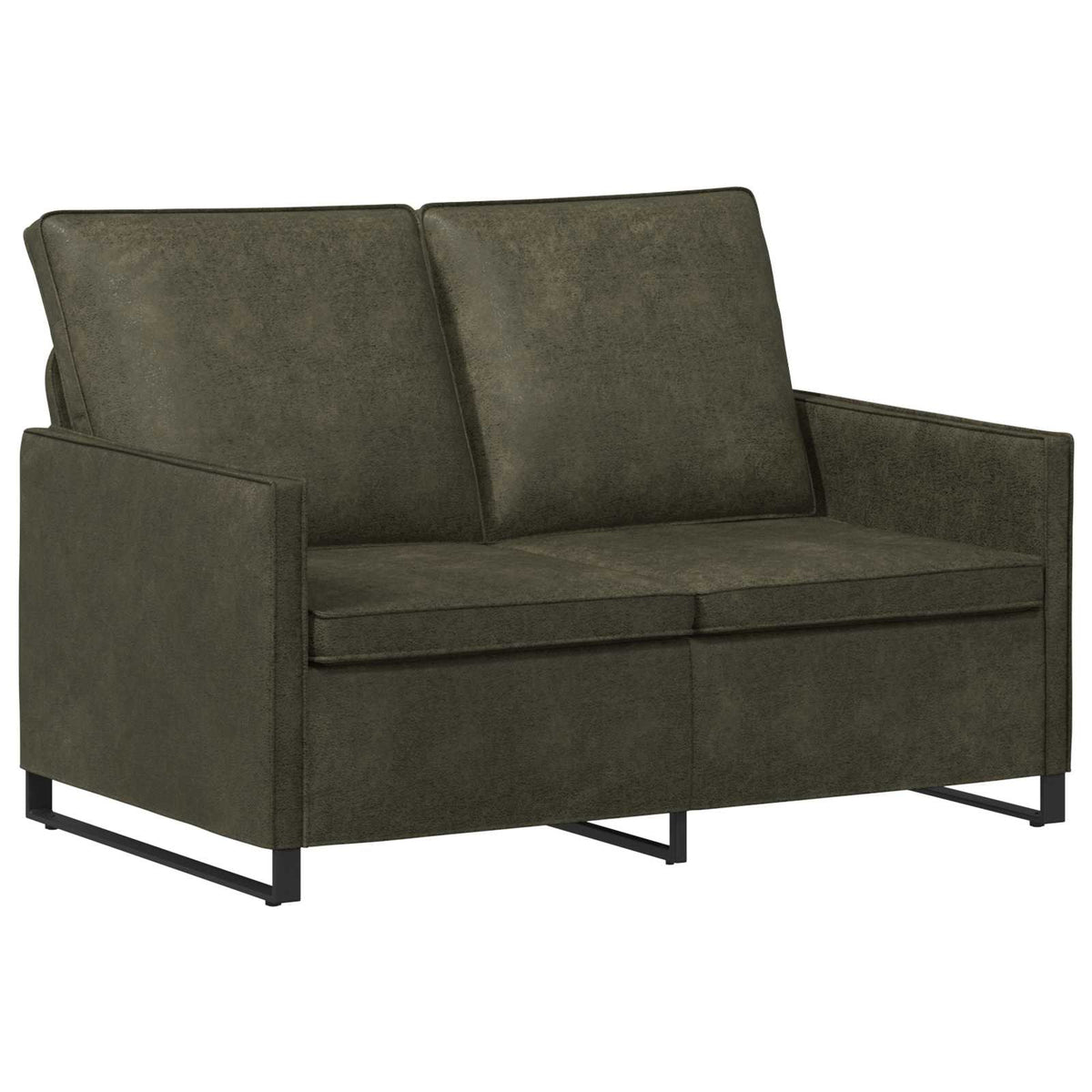 vidaXL 2 Seater Sofa Army Green 130 x 81 x 82 cm Faux Suede Fabric