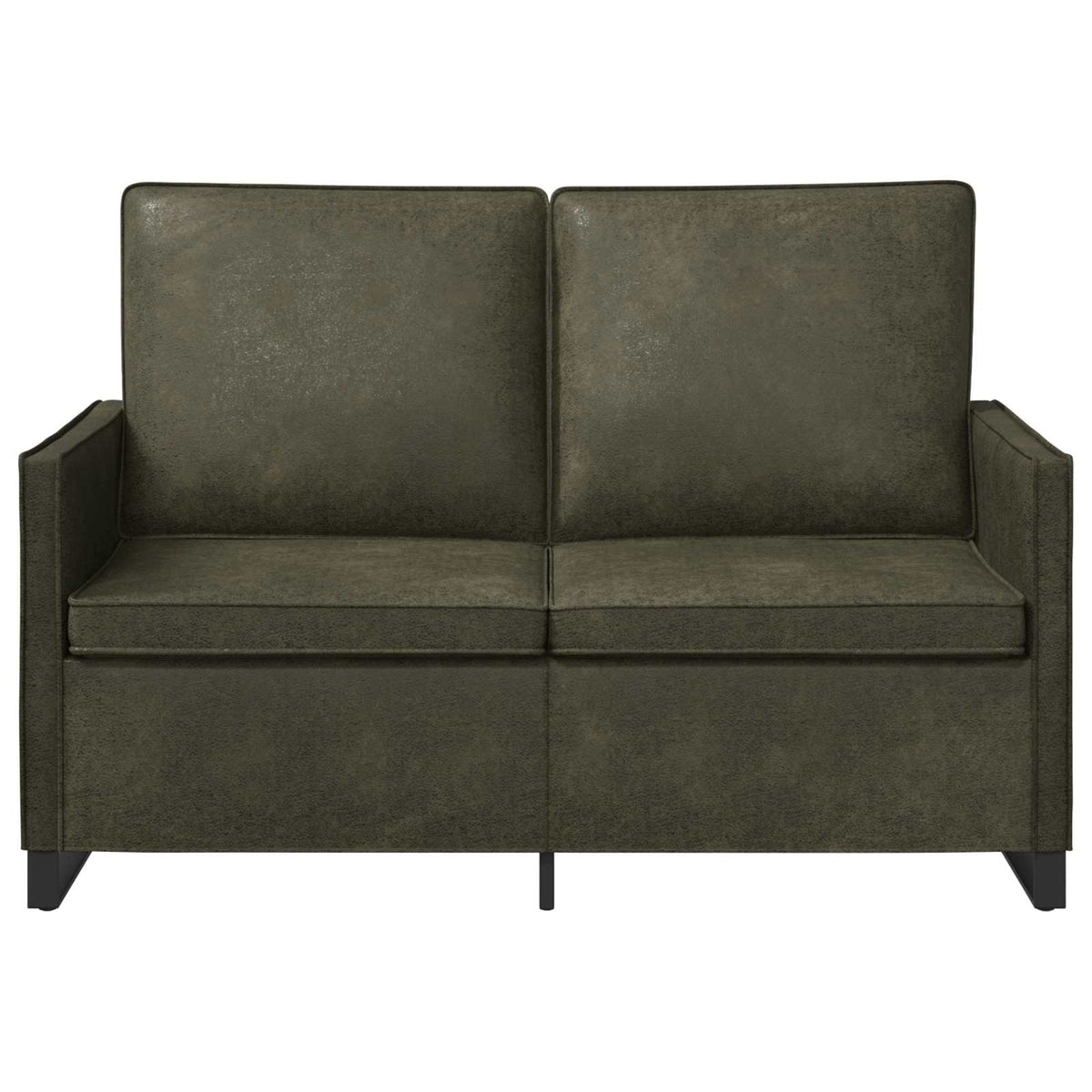 vidaXL 2 Seater Sofa Army Green 130 x 81 x 82 cm Faux Suede Fabric