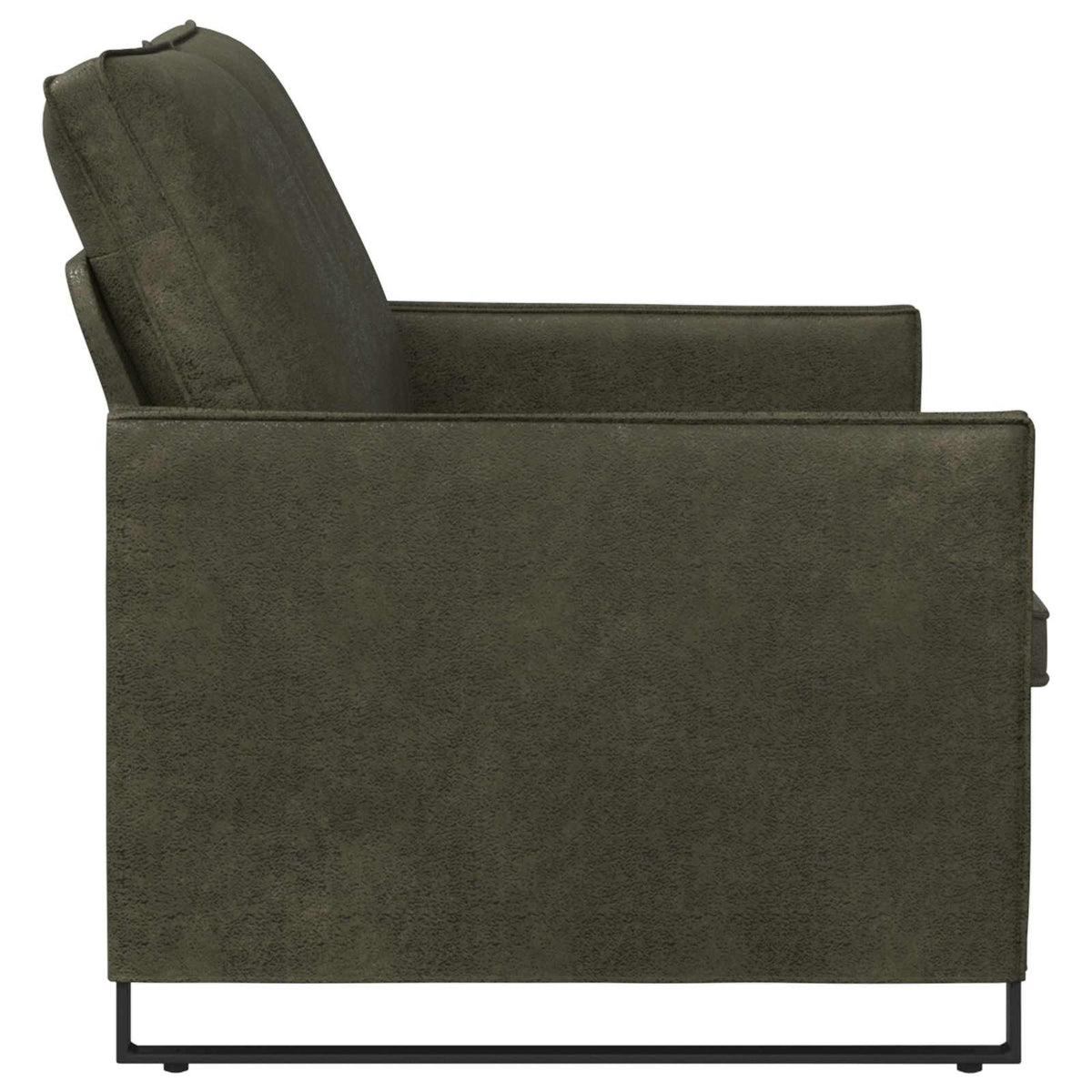 vidaXL 2 Seater Sofa Army Green 130 x 81 x 82 cm Faux Suede Fabric