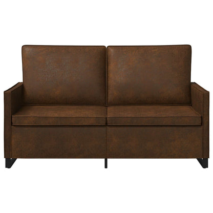 vidaXL 2 Seater Sofa Brown 150 x 81 x 82 cm Faux Suede Fabric