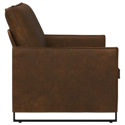 vidaXL 2 Seater Sofa Brown 150 x 81 x 82 cm Faux Suede Fabric