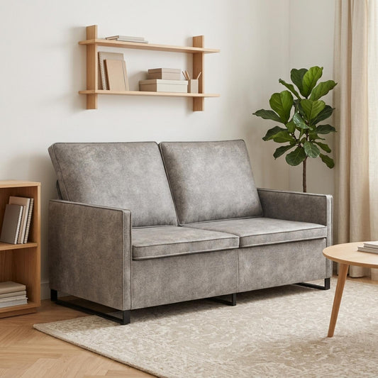 vidaXL 2 Seater Sofa Light Grey 150 x 81 x 82 cm Faux Suede Fabric
