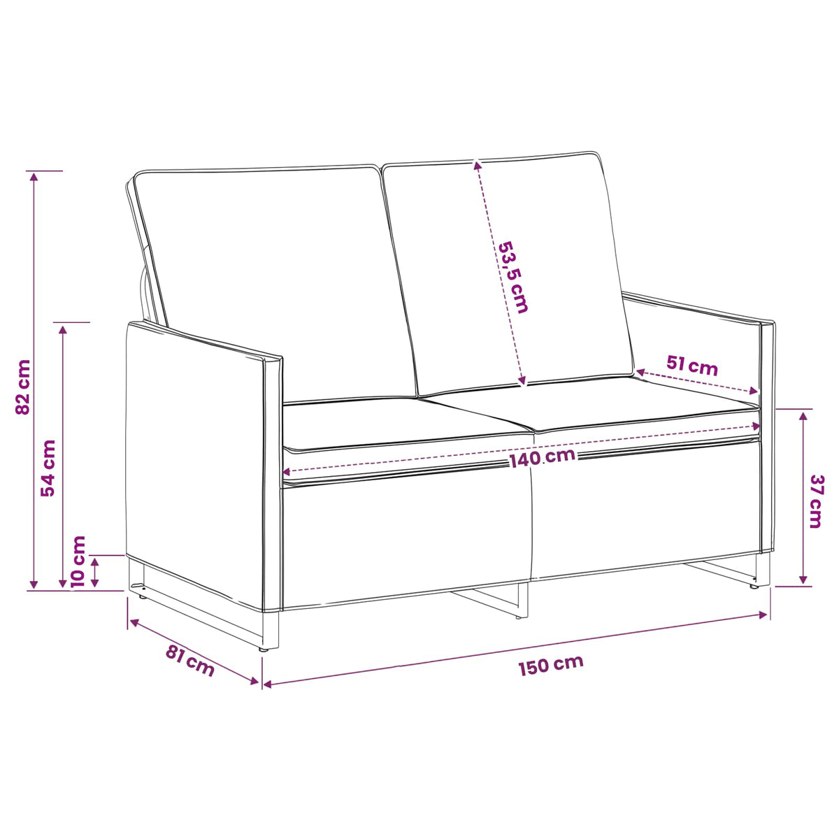 vidaXL 2 Seater Sofa Light Grey 150 x 81 x 82 cm Faux Suede Fabric