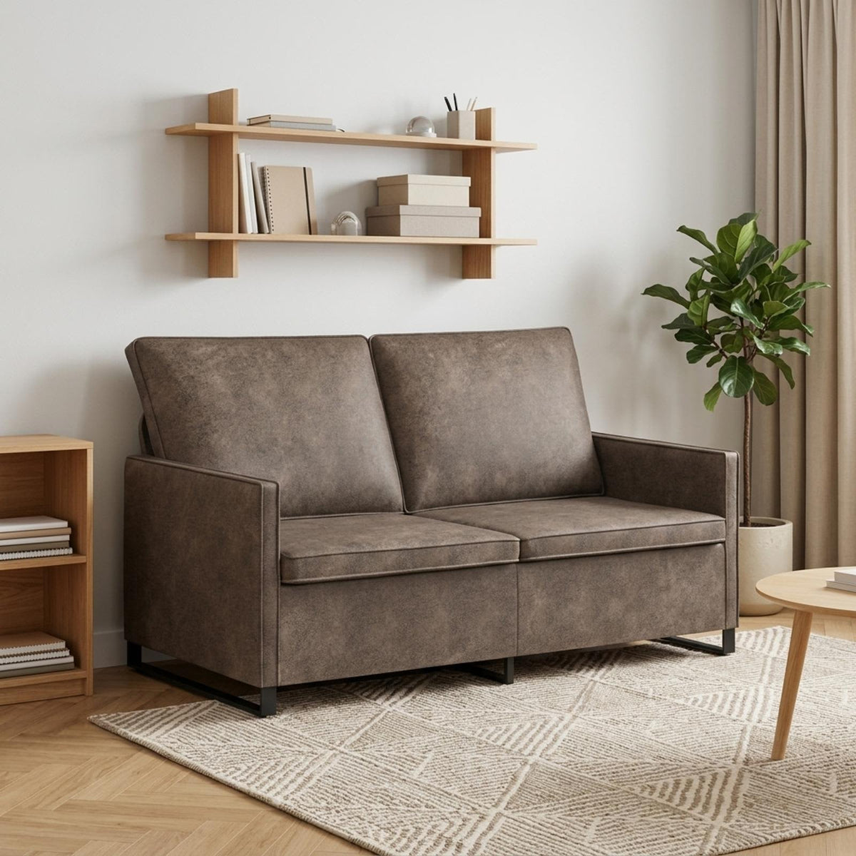 vidaXL 2 Seater Sofa Dark Grey 150 x 81 x 82 cm Faux Suede Fabric