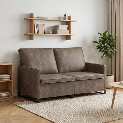 vidaXL 2 Seater Sofa Dark Grey 150 x 81 x 82 cm Faux Suede Fabric