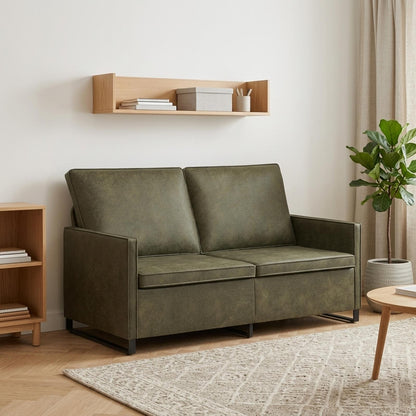 vidaXL 2 Seater Sofa Army Green 150 x 81 x 82 cm Faux Suede Fabric