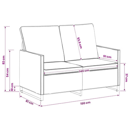vidaXL 2 Seater Sofa Army Green 150 x 81 x 82 cm Faux Suede Fabric