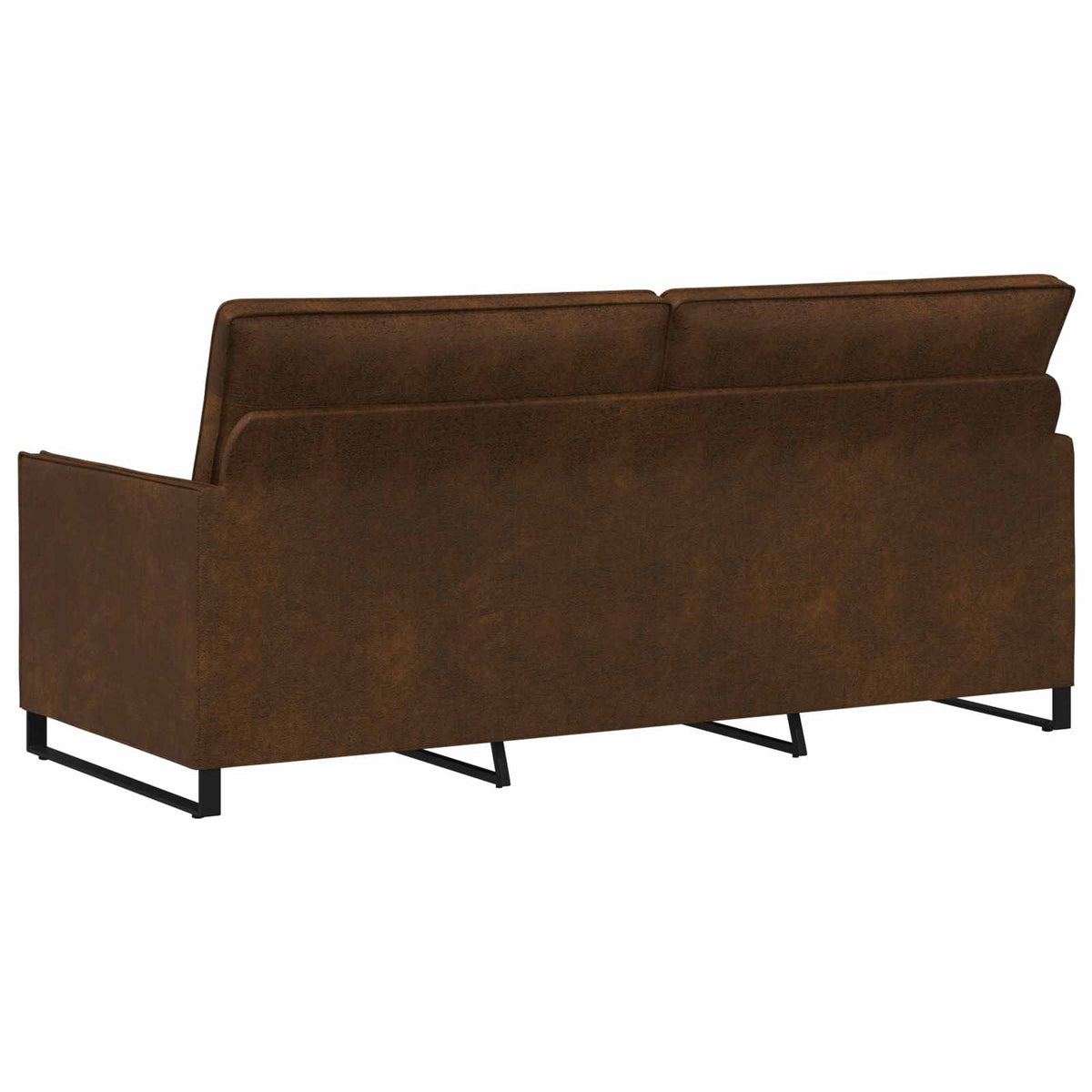 vidaXL 3 Seater Sofa Brown 190 x 81 x 82 cm Faux Suede Fabric