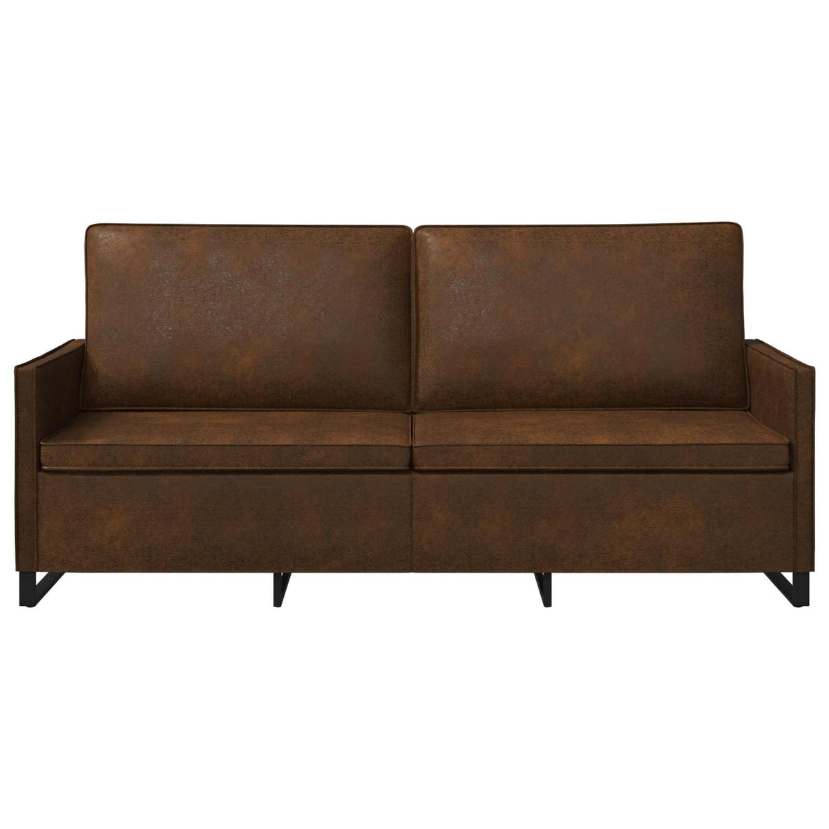 vidaXL 3 Seater Sofa Brown 190 x 81 x 82 cm Faux Suede Fabric
