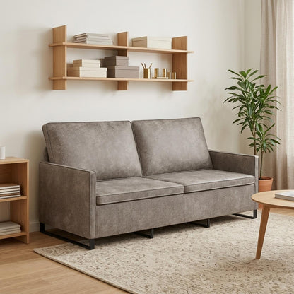 vidaXL 3 Seater Sofa Light Grey 190 x 81 x 82 cm Faux Suede Fabric