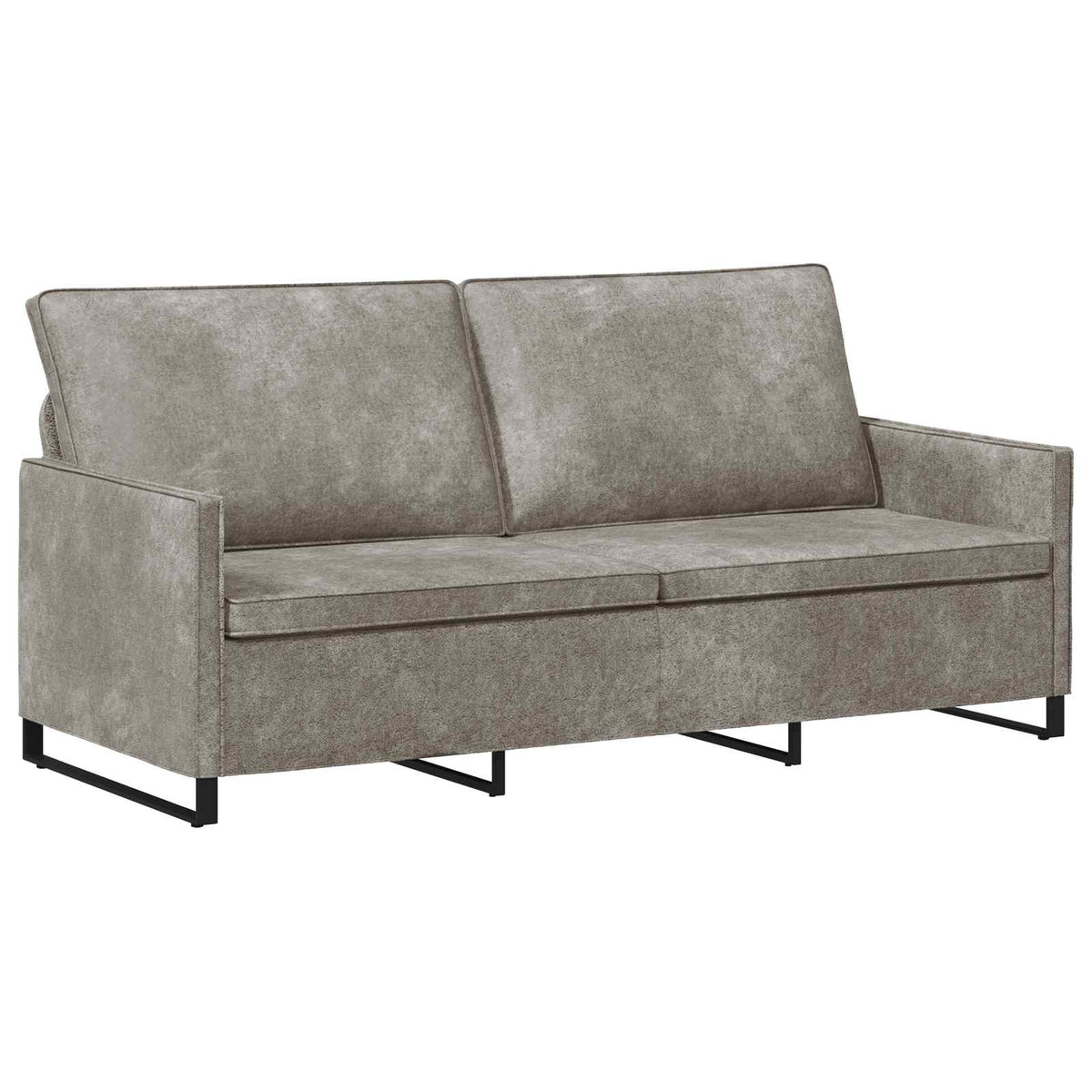 vidaXL 3 Seater Sofa Light Grey 190 x 81 x 82 cm Faux Suede Fabric