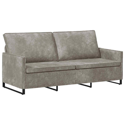vidaXL 3 Seater Sofa Light Grey 190 x 81 x 82 cm Faux Suede Fabric