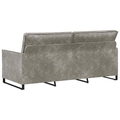vidaXL 3 Seater Sofa Light Grey 190 x 81 x 82 cm Faux Suede Fabric