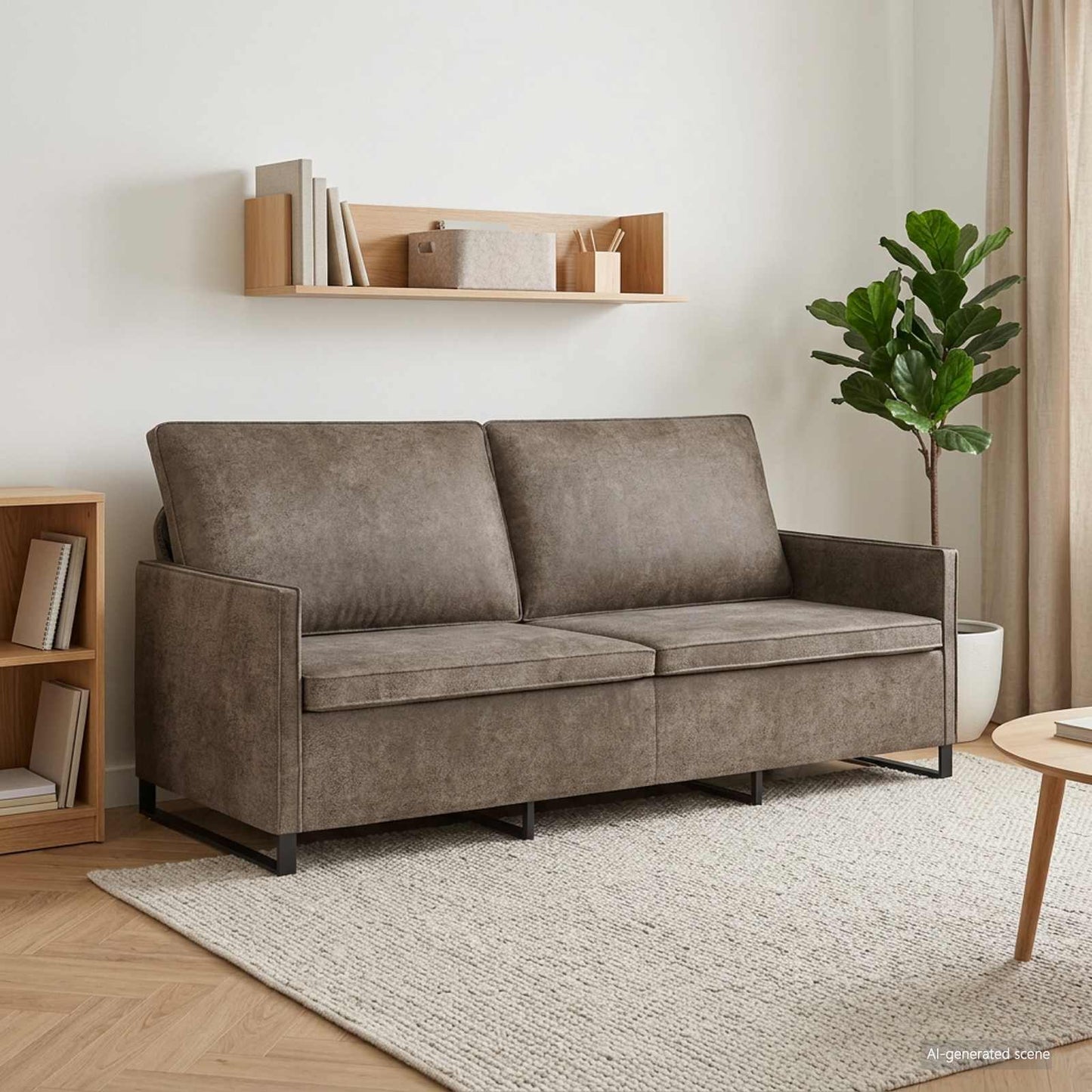 vidaXL 3 Seater Sofa Dark Grey 190 x 81 x 82 cm Faux Suede Fabric