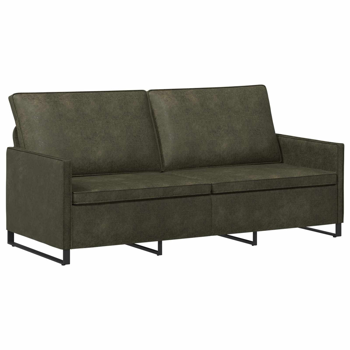 vidaXL 3 Seater Sofa Army Green 190 x 81 x 82 cm Faux Suede Fabric