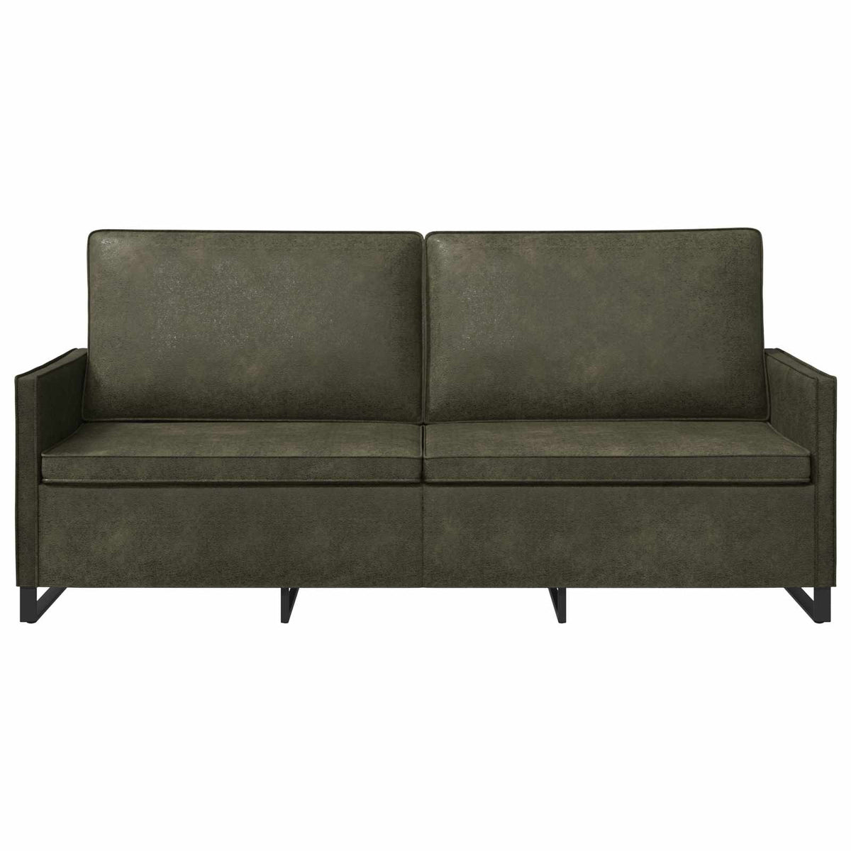 vidaXL 3 Seater Sofa Army Green 190 x 81 x 82 cm Faux Suede Fabric
