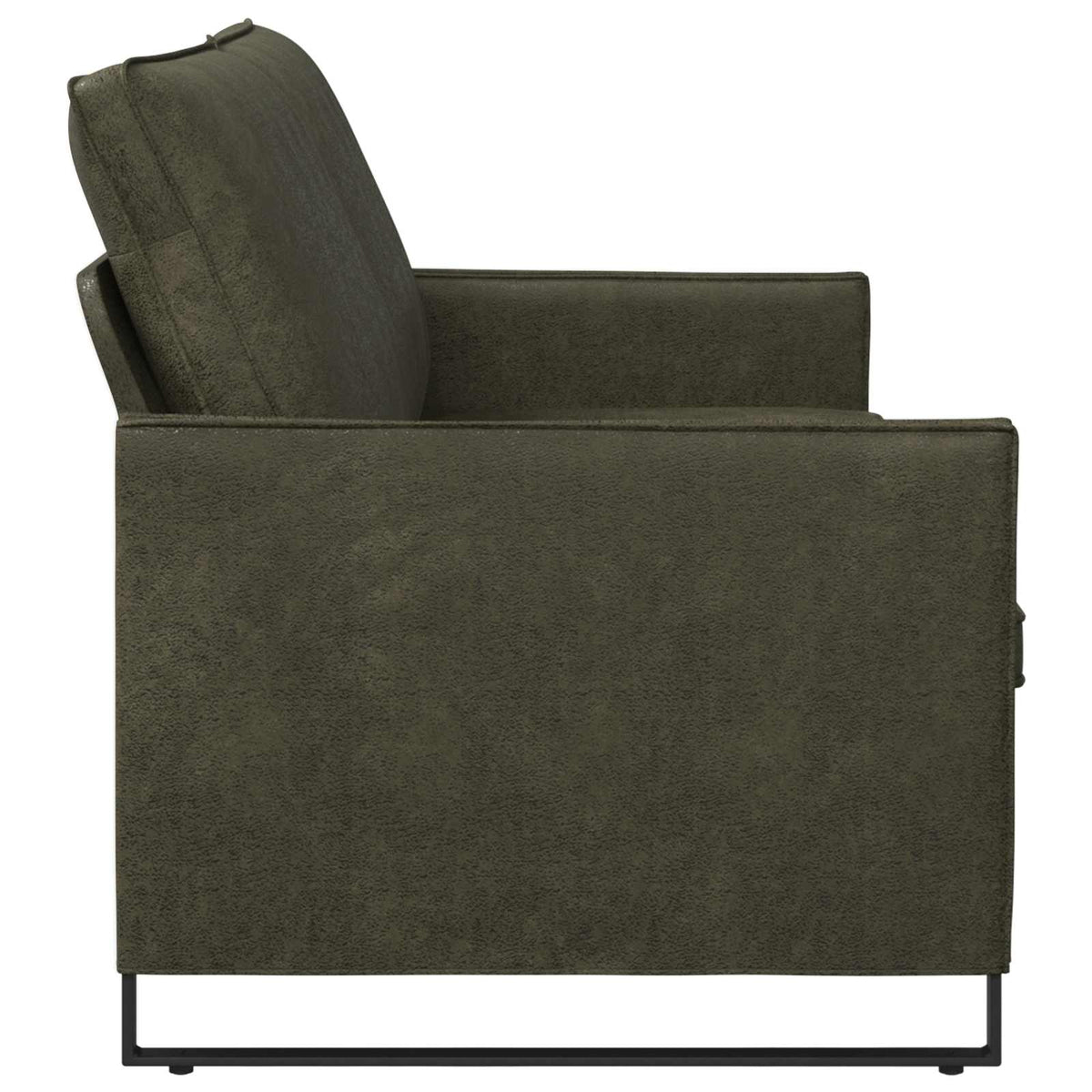 vidaXL 3 Seater Sofa Army Green 190 x 81 x 82 cm Faux Suede Fabric