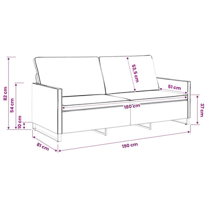vidaXL 3 Seater Sofa Army Green 190 x 81 x 82 cm Faux Suede Fabric