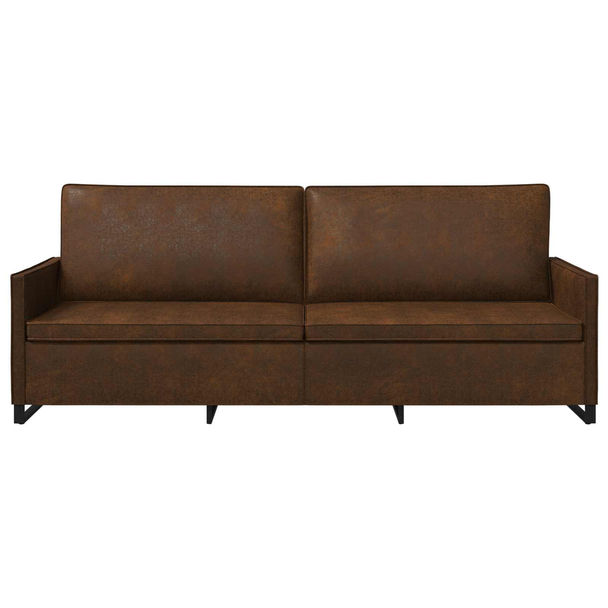 vidaXL 3 Seater Sofa Brown 220 x 81 x 82 cm Faux Suede Fabric