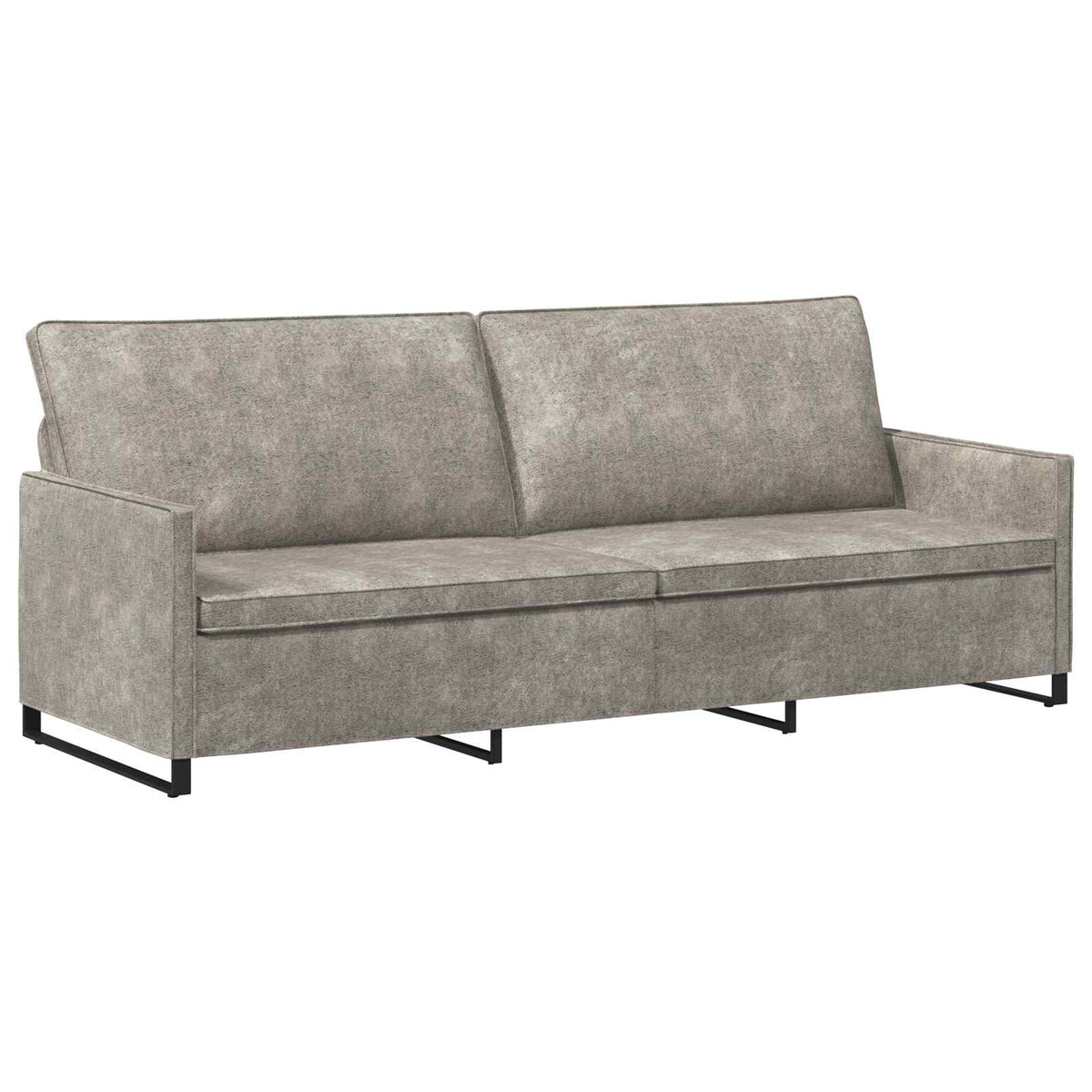 vidaXL 3 Seater Sofa Light Grey 220 x 81 x 82 cm Faux Suede Fabric
