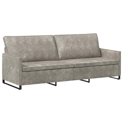 vidaXL 3 Seater Sofa Light Grey 220 x 81 x 82 cm Faux Suede Fabric