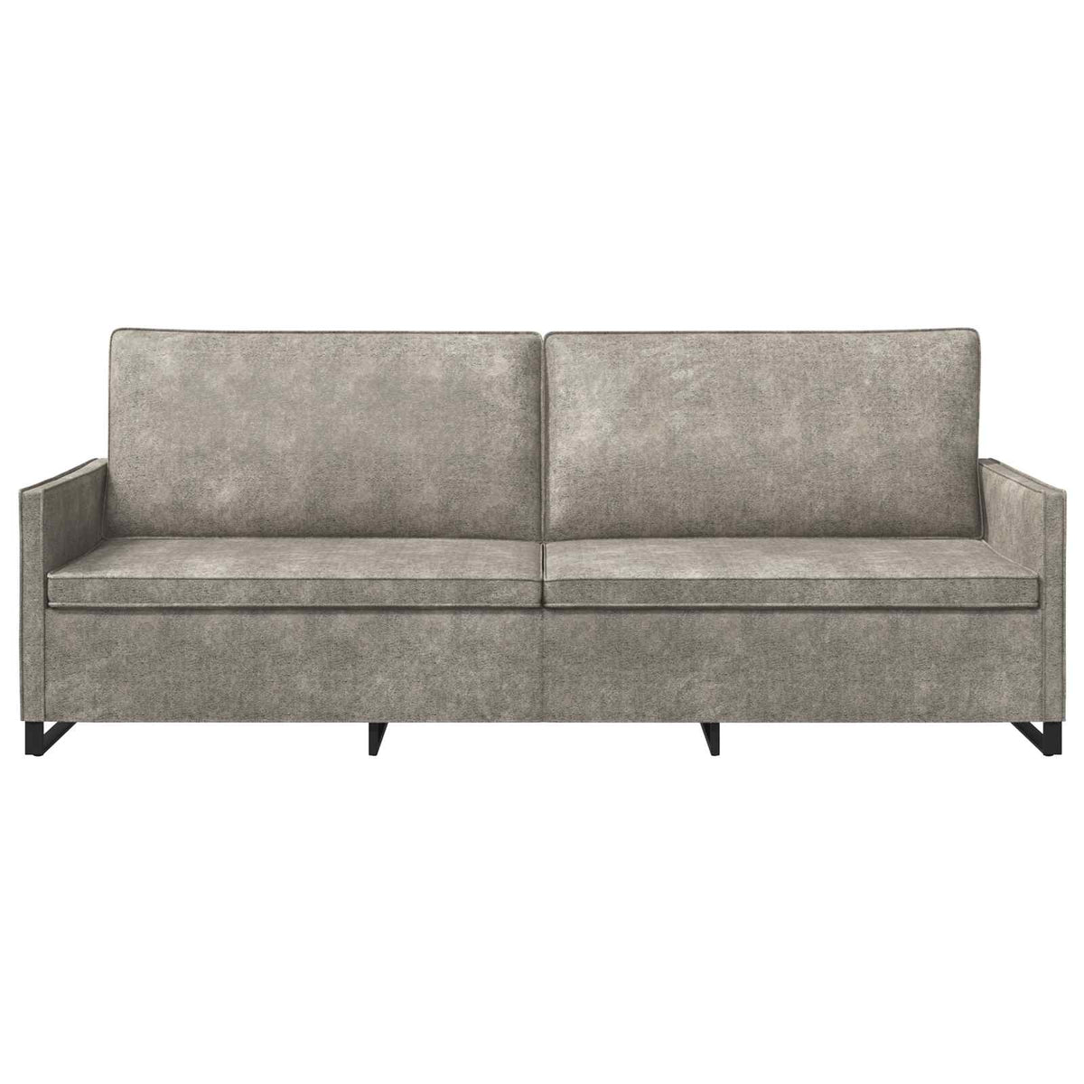 vidaXL 3 Seater Sofa Light Grey 220 x 81 x 82 cm Faux Suede Fabric