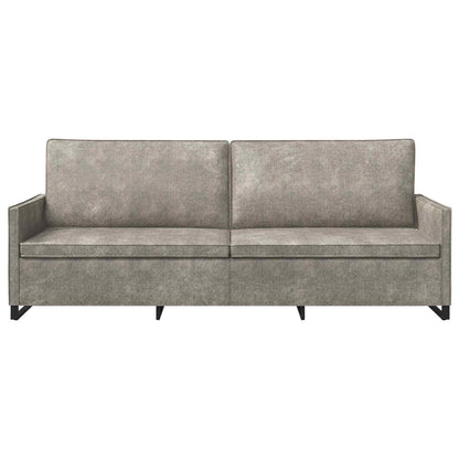 vidaXL 3 Seater Sofa Light Grey 220 x 81 x 82 cm Faux Suede Fabric