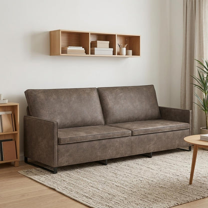 vidaXL 3 Seater Sofa Dark Grey 220 x 81 x 82 cm Faux Suede Fabric