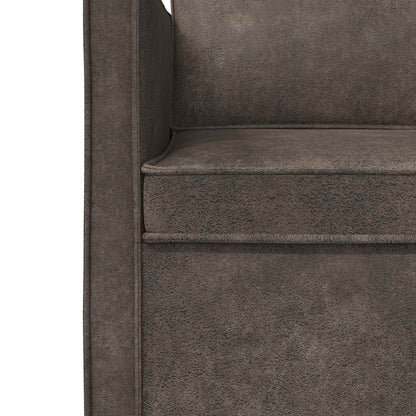 vidaXL 3 Seater Sofa Dark Grey 220 x 81 x 82 cm Faux Suede Fabric