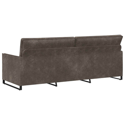 vidaXL 3 Seater Sofa Dark Grey 220 x 81 x 82 cm Faux Suede Fabric