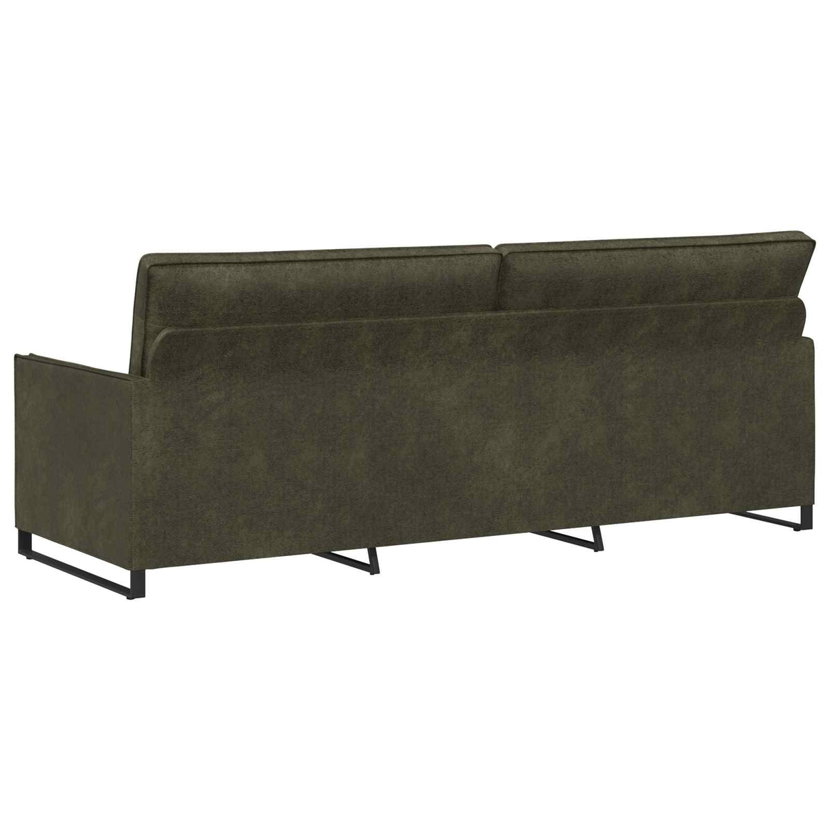 vidaXL 3 Seater Sofa Army Green 220 x 81 x 82 cm Faux Suede Fabric